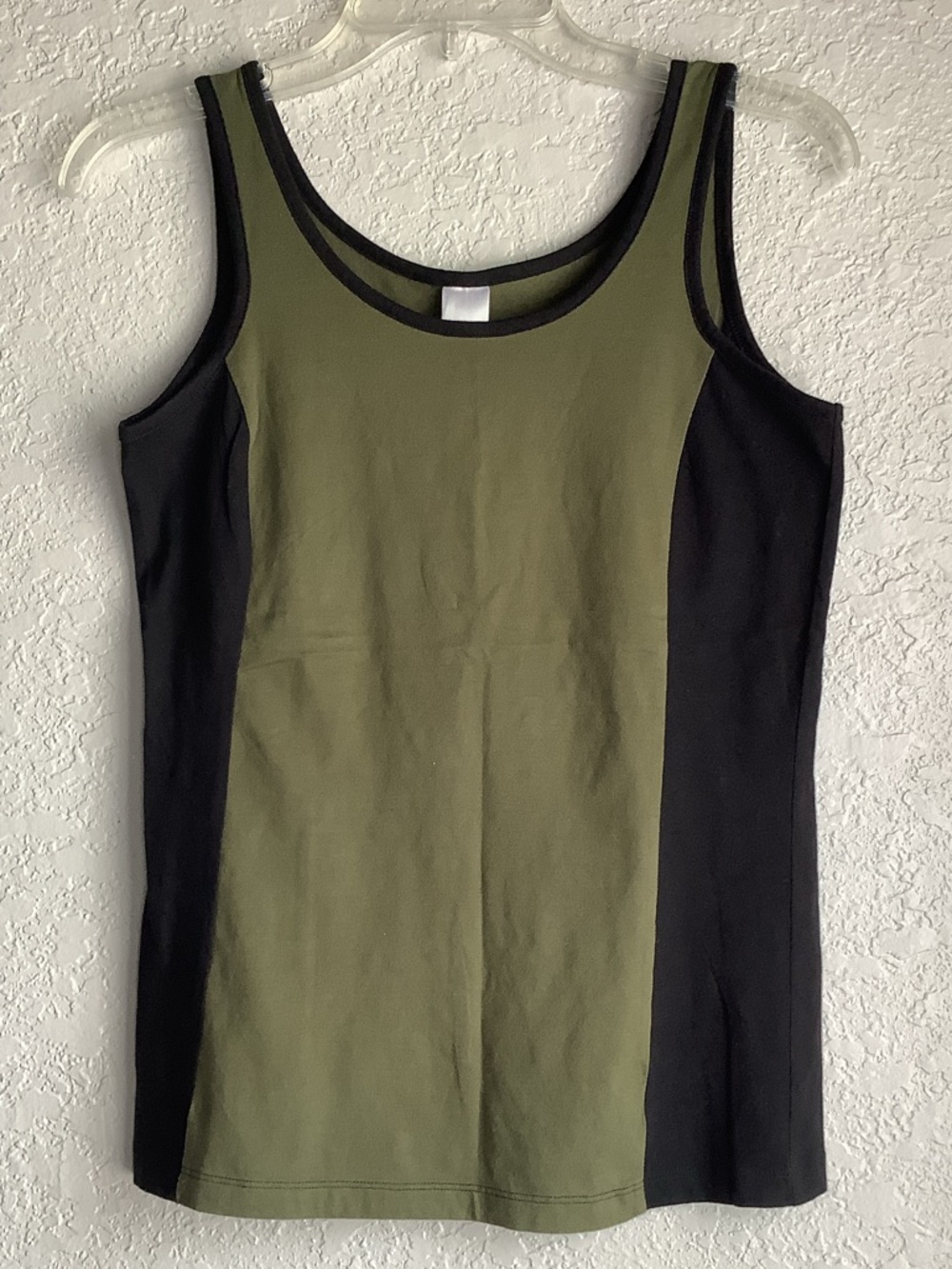 Women’s Olive & Black Colorblock Tank Top - Classic Scoop Neck